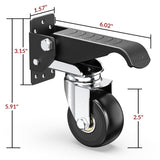 HOLKIE Retractable Casters Heavy Duty Casters with Lifting and Lowering Function Maximum Load of 700 lbs (4 casters) for Workbenches or Other Equipment