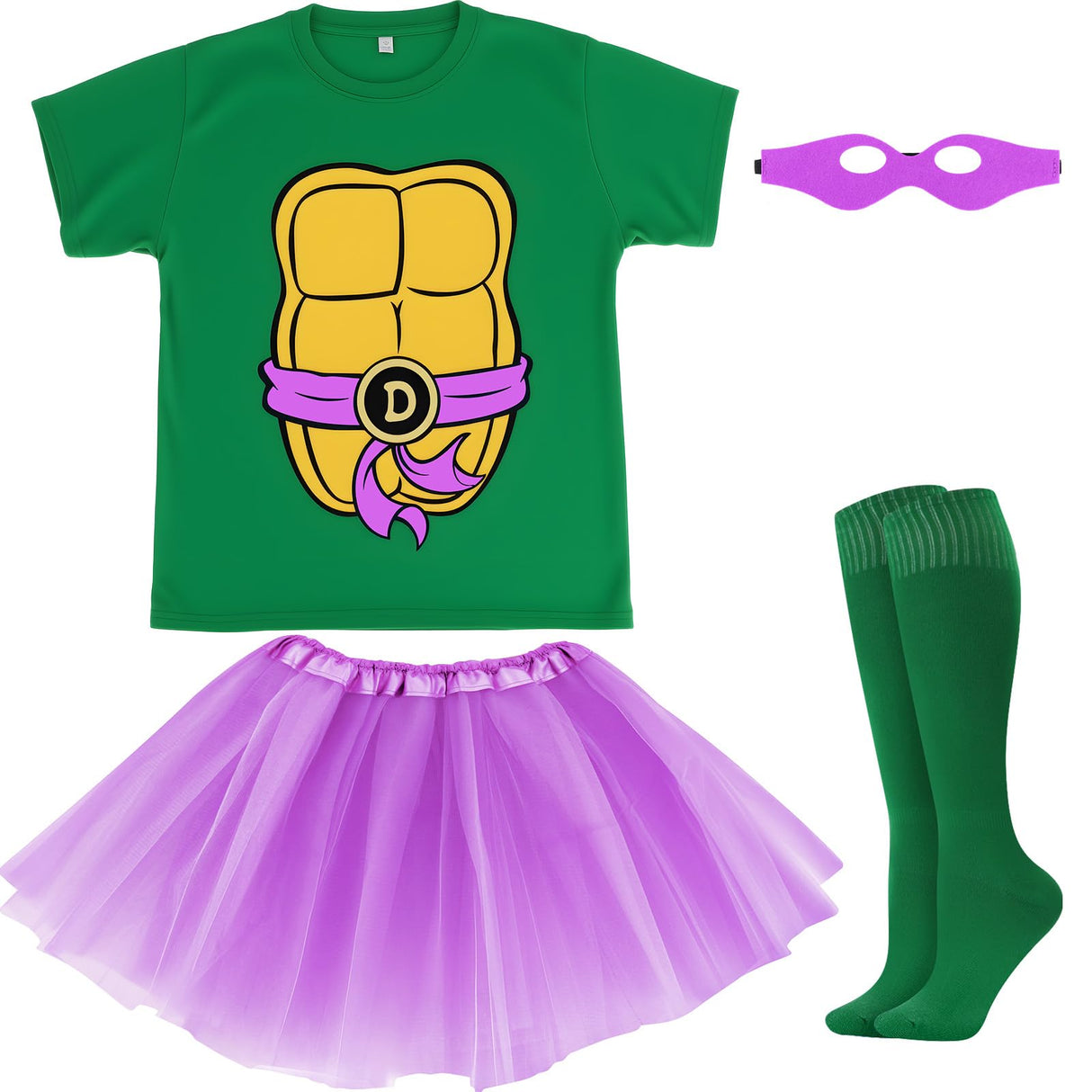 FONYFA for TMNT Costume Set, Halloween Tutu Skirts Women Shirt for TMNT Costume for Funny Halloween Christmas