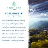Holistic Bin Marine Phytoplankton Powder Naturally Grown in Nordic Seawater | Vegan Omega 3 Supplement | Rich in Amino Acids, Chlorophyll, Vitamins, & Trace Minerals (50g)