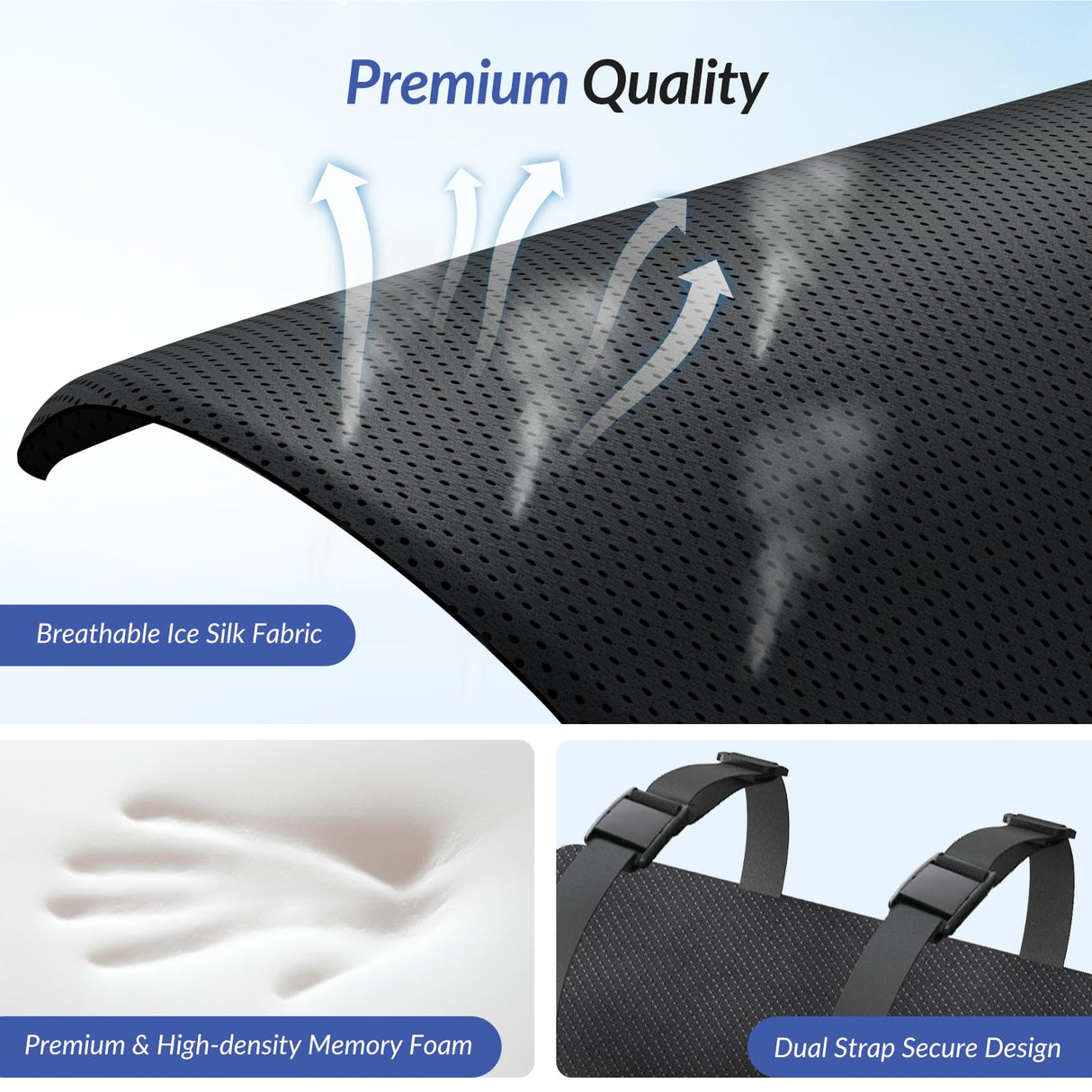 ZIKEE Lumbar Support Pillow for Office Chair and Car Seat with Aribag Design, Adjustable Back Support Lumbar Pillow with Memory Foam for Lower Back Pain Relief & Improved Posture, Dual-Strap Design