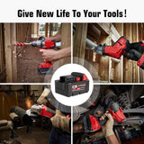 4 Pack 8.0Ah Extended Runtime Lithium-Ion Battery Replacement for Milwaukee 18V Battery 48-11-1862 48-11-1852 48-11-1880 48-11-1882 Compatible with Milwaukee 18 Volt Batteries Cordless Tools(Red）