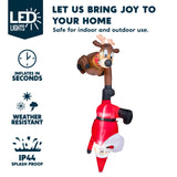 Joiedomi 8 FT Hanging Christmas Inflatables Decoration, Christmas Inflatable Reindeer and Climbing Santa, Blow Up Santa with Build-in LED for Xmas Party Indoor, Outdoor, Yard, Garden, Lawn Decor