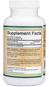 AKG Supplement (Alpha Ketoglutaric Acid) 1,000mg Per Serving (180 Capsules) Different and May Be More Effective Than AAKG (Recently Studied for Healthy Aging Properties) Gluten Free by Double Wood