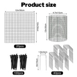 YEXEXINM 20 Pack 12" H X 4" D Wire Small Plant Protector from Animals, 20 Pcs Small Metal Plant Cage Chicken Wire Cloche with Ground Stakes and Nylon Tie to Keep Animals Out Garden Protection