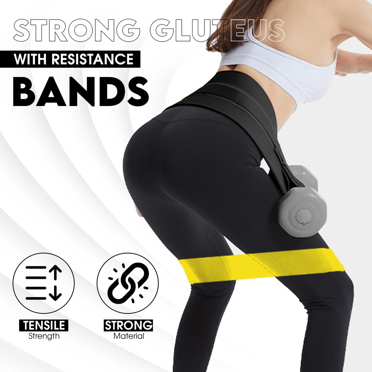 555 BE FIT - Exercise Hip Thrust Belt - Free Resistance Bands Set – for Dumbbells, Kettlebells, and Plates – Slip-Resistant Padding for Hip Protection – Perfect for Gym, Home, and On-The-Go Workouts