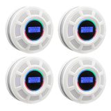 GiiHoo Smoke and Carbon Monoxide Detector Combo Powered by Battery, 2 in 1 CO & Smoke Alarm with LED Warning Light Indicators for Home, Travel, RV, Garage (4 Pack)