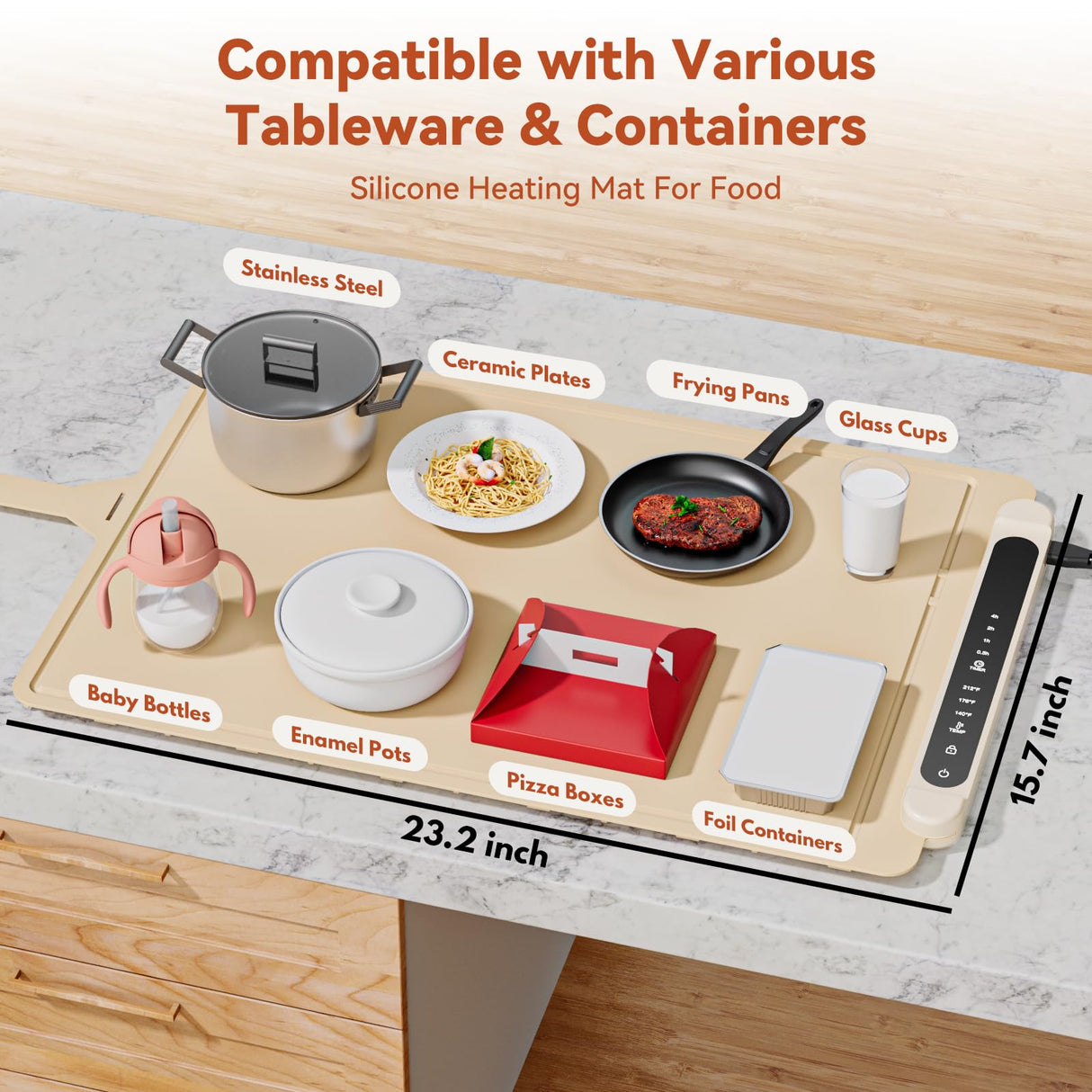 Warming Mat for Food Warmer Pad: 24"X16" Adjustable Foldable Silicone Electric Warming Tray for Buffets Party - Fast Heating Portable Hot Plates for Countertop Kitchen Travel Home Ideas