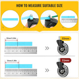 HOLKIE Office Chair Wheels Roller Blade Caster Rubber Replacement for Office 11x22mm Transparent 3 Inch, Desk Rolling Set of 5 for Hardwood Floors Gaming Chair Wheels Smooth & Silence Gliding