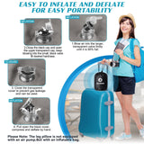 BLABOK Wedge Pillow for Sleeping - Inflatable Leg Elevation Pillow for Swelling,Circulation,Leg & Back Pain Relief,Leg Support Polyvinyl Chloride Pillow for After Aurgery,Hip,Foot,Ankle Recovery