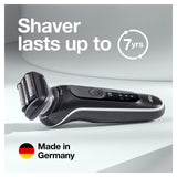 Braun Electric Razor for Men, Waterproof Foil Shaver, Series 5 5050cs, Wet & Dry Shave, with Beard Trimmer and Body Groomer, Rechargeable, Charging Stand Included, Blue