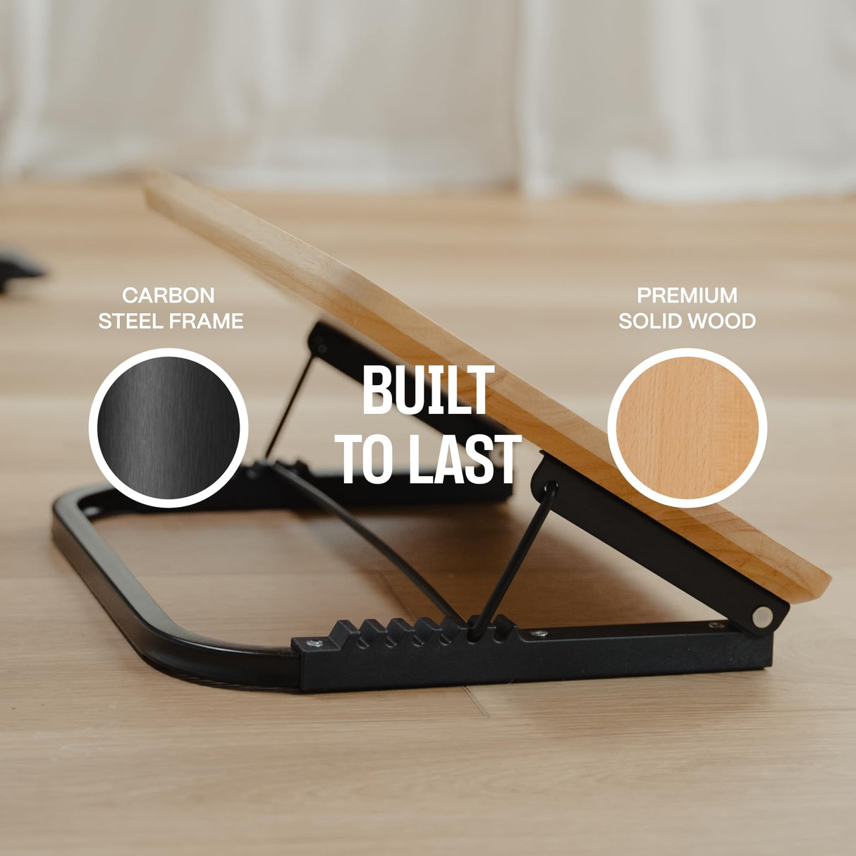 Adjustable Under Desk Foot Stool - Ergonomic Foot Rest with 7 Angles - Walnut