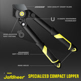 Jardineer 16.5" Garden Loppers, Effortless Pruning Shears with Gear Assist and Pull-Tested Reinforced Handles, Lightweight Hand Lopper for Yard, Shrub & Small Tree Trimming, Cuts up to 1.2" Branches