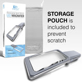 MagniPros 6X Rechargeable Magnifying Glass for Reading with 3 Color Light Modes & Anti-Glare Lens - Relieve Eye Strain | Perfect for Low Vision Seniors, Inspection, Crafts & Fine Print