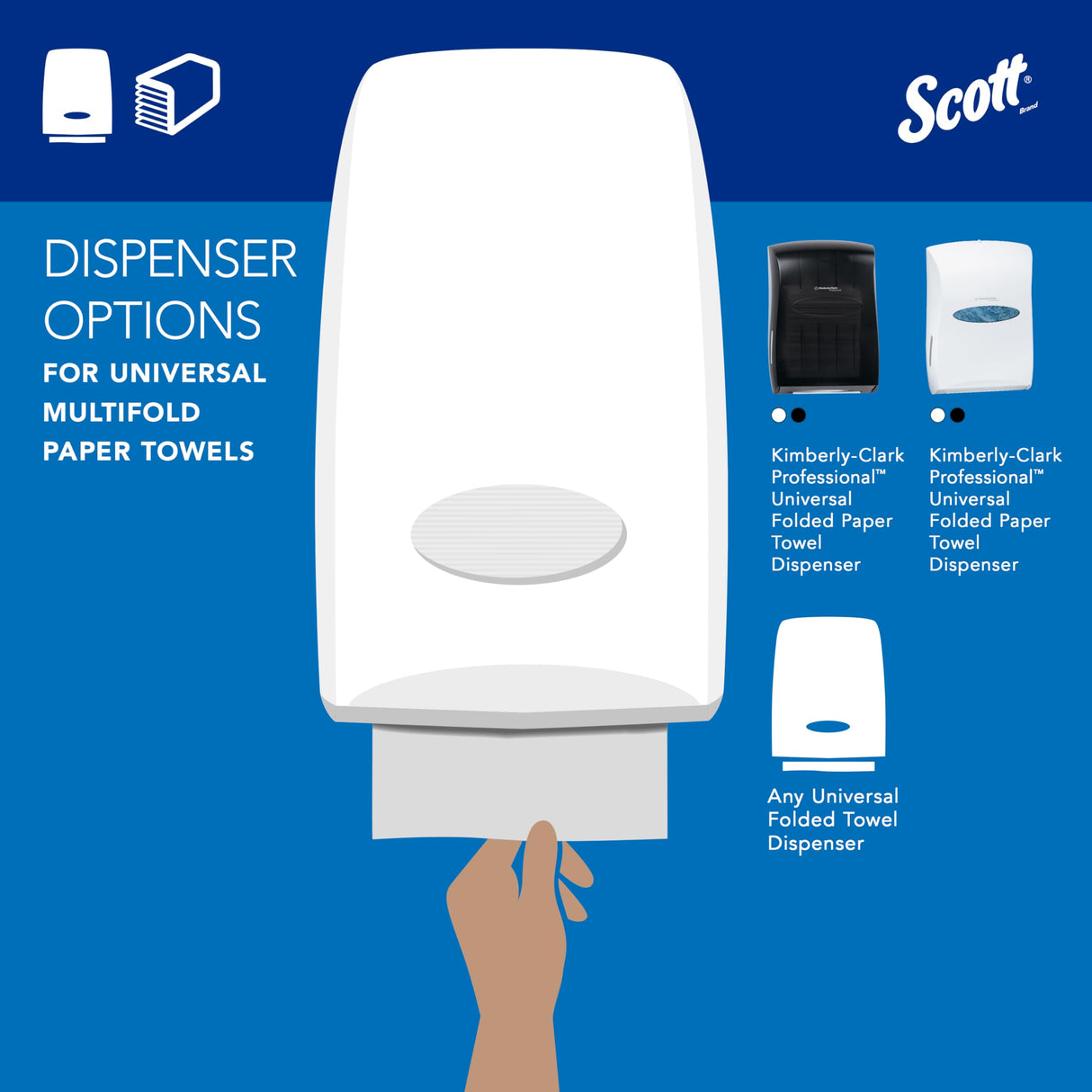 Scott Professional Universal Multifold Paper Towels, Bulk (01840), Absorbency Pockets, White, 9.2'x9.4' Towel, Compressed, Compact (250 Sheets/Pack, 16 Packs/Case, 4,000 Sheet Total)
