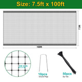KLEWEE Bird Netting, 7.5 x 100 FT Heavy Garden Netting Deer Netting Fence