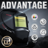 YESWELDER Auto Darkening Welding Helmet, Blue Light Blocking, 1/1/1/1 True Color Solar Powered Welding Hood with 2 Arc Sensors, Wide Shade 3.5/9-13 Welder Mask for TIG MIG ARC and Grind