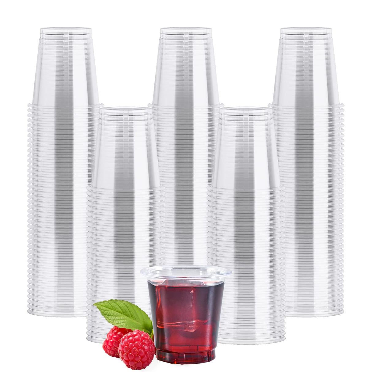 JOLLY CHEF 500 Pack 2 oz Plastic Shot Glasses, Clear Disposable Cups, Plastic Shot Cups Disposable for Jelly Shots, Wine Tasting, Food Samples,Thanksgiving Party, Wedding, Christmas