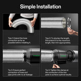 VIVOSUN 4 Inch Flexible Aluminum Ducting, 25 Feet Long Flex Air Duct with 2 Clamps, Heavy-Duty Multi-Layer Dryer Hose Vent Kit for Heating Cooling Ventilation and Exhaust