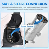 Nilight 7 Pin Round to 7 Way RV Blade Trailer Adapter Connector Wiring Harness Electric Adapter Plug Connector for Semi Truck Commercial Vehicle Pickup Tractor