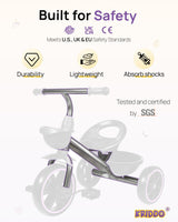 KRIDDO Toddler Tricycle for Toddlers Age 2-5, Tool-Free Trike