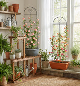 46.6" Metal Garden Trellis, 3-Section Plant Trellis for Climbing Plants Indoor & Outdoor, Plant Support for Large Pots, Grow Bags & Raised Beds, Roses, Tomato Plants & Vines, 1 Pack, Black