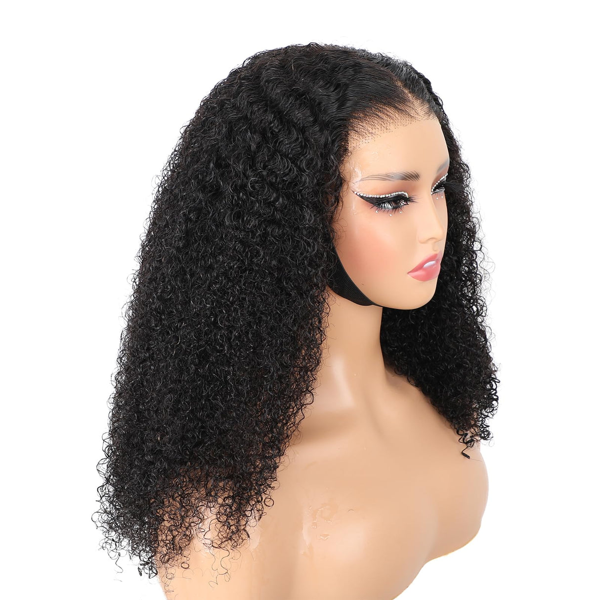 ISEE Wear and Go Glueless Wig Afro Kinky Curly Lace Front Wigs Human Hair 7x5 HD Lace Afro Curly for Women Lace Pre Cut Glueless Wigs Human Hair Pre Plucked 18 Inch