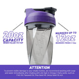 HELIMIX 1.5 Vortex Blender Shaker Bottle Holds Upto 20oz | No Blending Ball or Whisk | USA Made | Portable Pre Workout Whey Protein Drink Shaker Cup | Mixes Cocktails Smoothies Shakes | Top Rack Safe