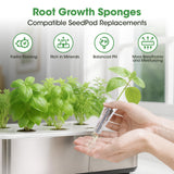 PlantaPulse 129Pcs Hydroponic Pods Kit with A&B Plant Food, 50 Grow Sponges, 50 Plant Labels, 12 Grow Baskets, 12 Grow Domes and 1 Tweezers - Indoor Hydroponics Supplies