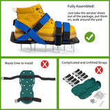 Bakulala Lawn Aerator Shoes Pre-Assembled, Heavy Duty Lawn Spike Shoes with Adjustable Straps, Soil Aerating Tool for Yard Patio Garden with Cleaning Shovel Blue