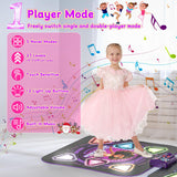 Double Dance Mat for Kids, Light-up 12-Button Single & Double Players Mode Electronic Dance Pad with Wireless Bluetooth 5 Game Modes Christmas Birthday Gift for Girls Boys Ages 3 4 5 6 7 8 8-12