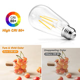 Ascher Vintage LED Edison Bulbs, 6W, Equivalent 60W, Non-Dimmable, High Brightness Cool White 4000K, ST58 Antique LED Filament Bulbs with 80+ CRI, E26 Medium Base, Clear Glass, Pack of 6