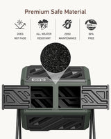 THE Growing 43 Gal Outdoor Compost Bin Tumbler for Backyard Garden, Green