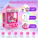 TingingYuli Claw Machine for Kids,Unicorn Mini Vending Machines Candy Grabber Prize Dispenser Toys for Girls,Electronic Arcade Game with 20 Mini Plush Toys for Christmas Easter Birthday Gifts