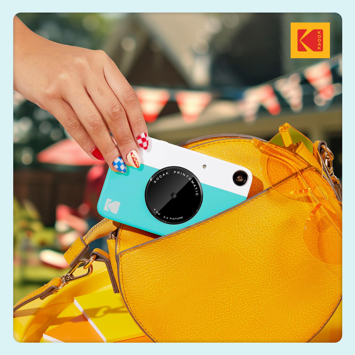 KODAK Printomatic Full-Color Instant Print Digital Camera - Colorful Photos On Zink 2x3" Sticky-Back Photo Paper - 5MP, Portable, Creative Fun Gift for Birthday, Christmas, Holiday - Blue