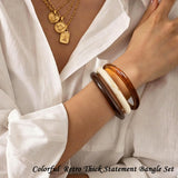 FIRSAUKI Chunky Resin Acrylic Bangle Bracelets for Women
