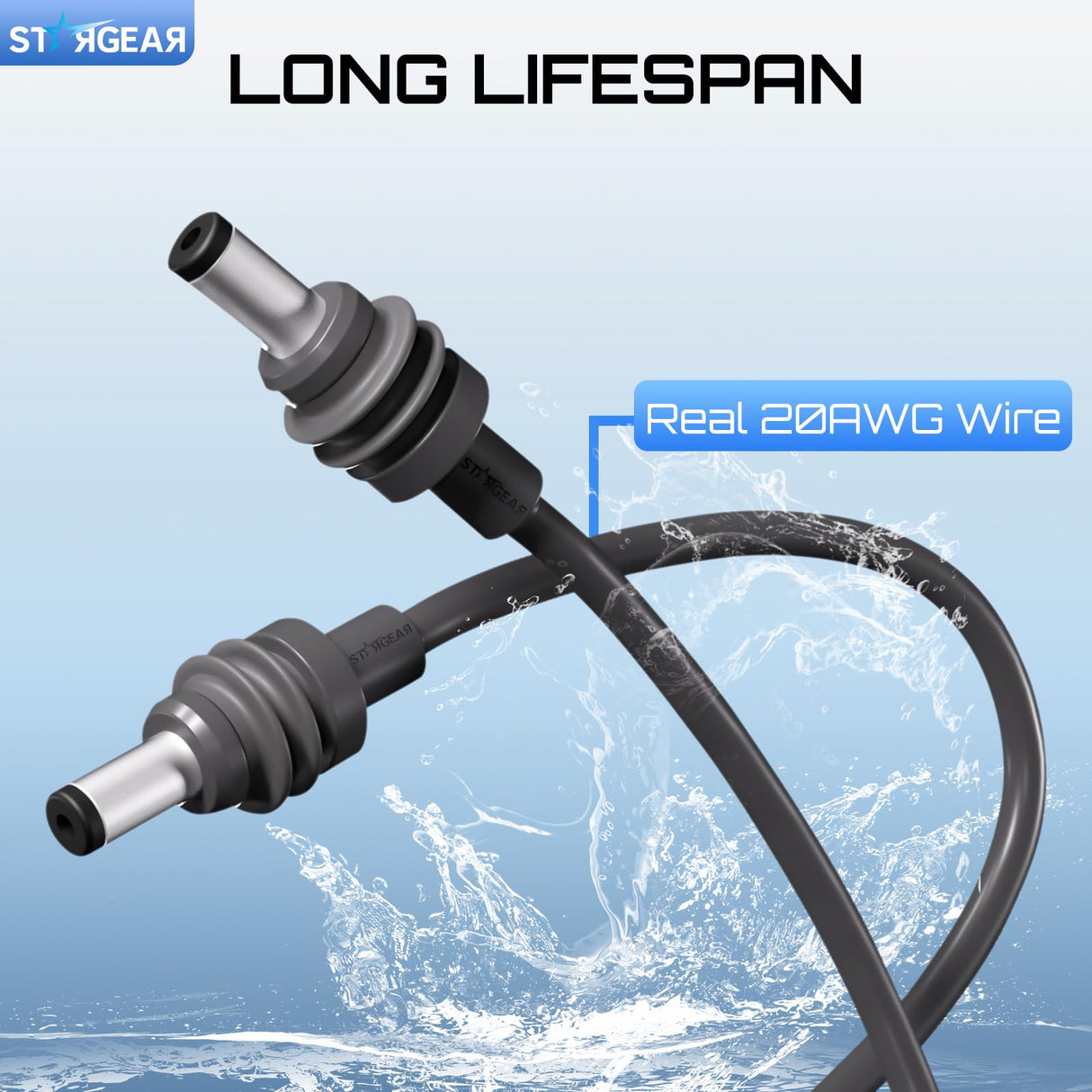 STARGEAR Starlink Mini Cable 6.5FT, 20AWG Replacement Starlink Mini DC Power Cable Starlink Mini Accessories, Starlink Power Cord Outdoor