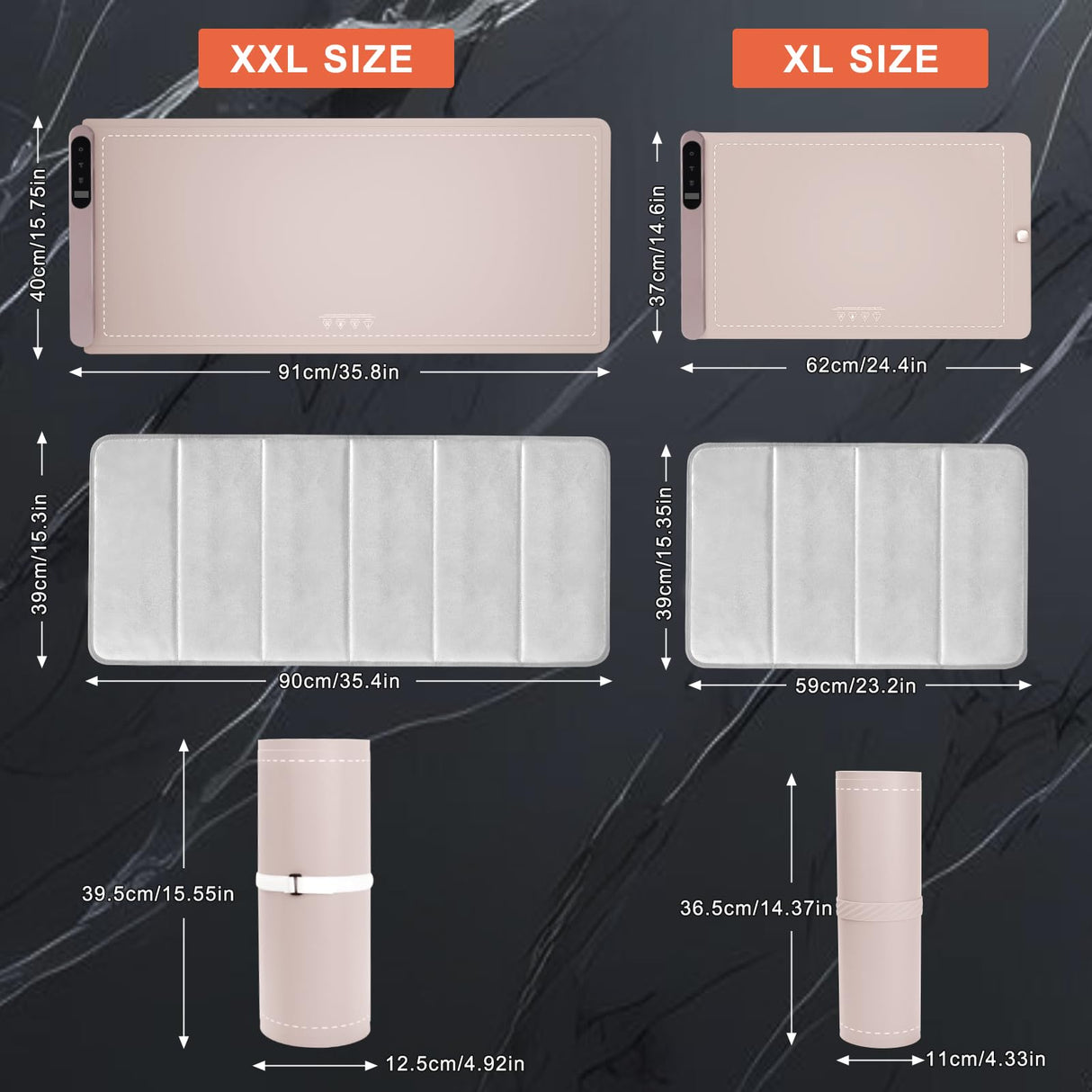 FYY Extra Large Warming Mat for Food with Heat Resistant Pad, Prevent Countertop Cracks, Keep Meal Warm, Rapid and Full Surface Heating, 6 Temp Settings, 6H Timer, Rollable Portable Food Warmer, Pink