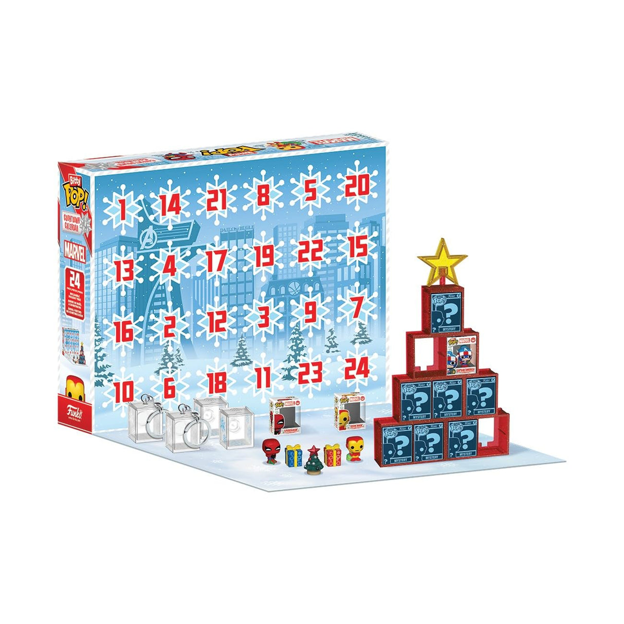 Funko Pop! Bitty Countdown Calendar: Marvel Comics - 24 Days of Surprises - Collectible Vinyl Mini Figures - Mystery Box - Gift Idea - Holiday Present for Kids - Christmas or Birthday Countdown
