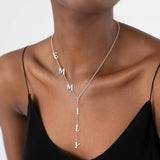 ARVAE Personalized Lariat Name Necklace for Women,Custom Y-Shaped Name Necklace,18k Gold Plated Letter Initials Long Necklace Mother's Day Customized Jewelry Gifts for Mom (Lariat Initial Necklace)