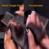 BEEOS 2x6 Skinlike Real HD Lace Closure Only, Pre-Plucked Straight Human Hair Closure Single Knot 0.10mm Invisible Film HD Lace 18 Inch