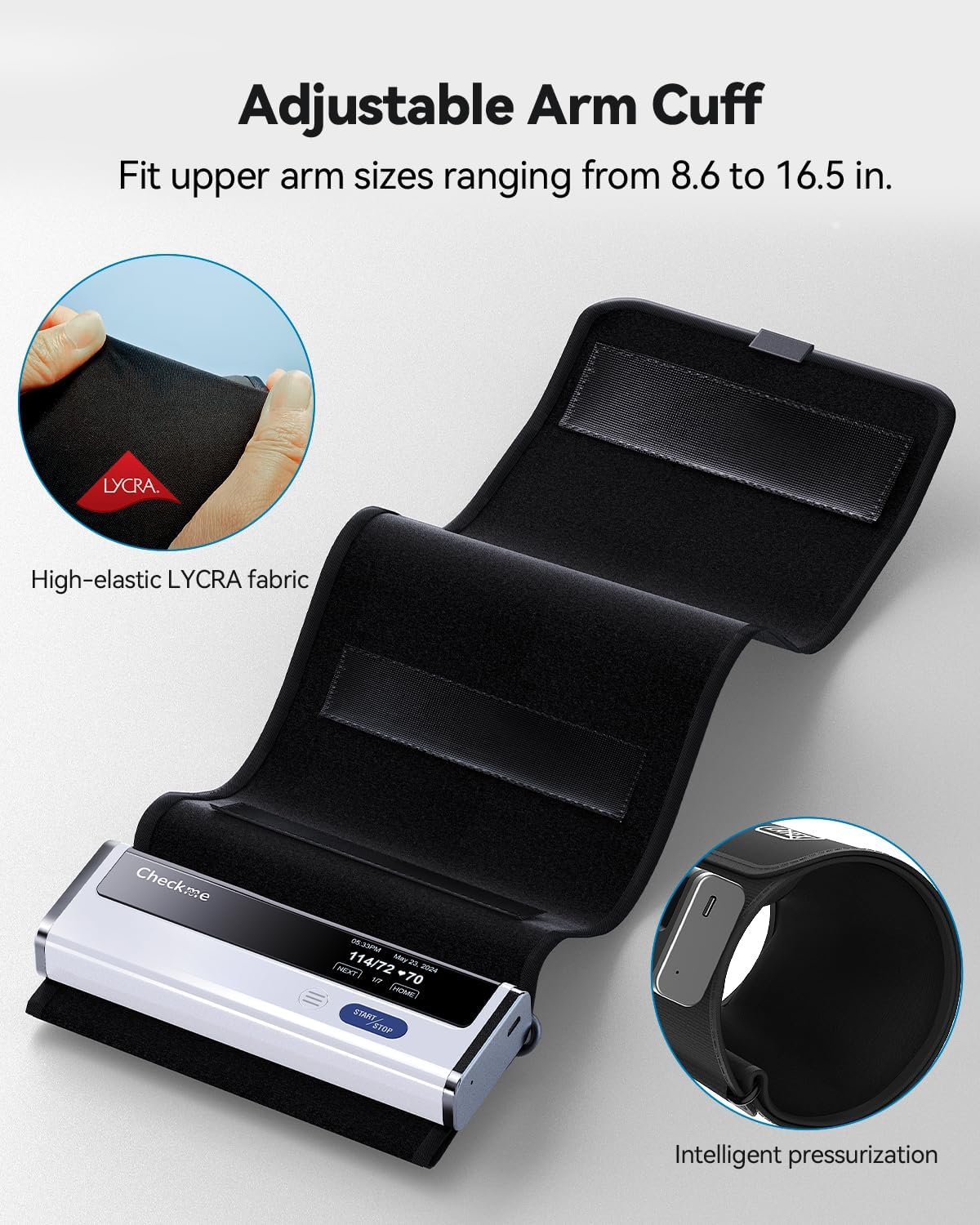 Checkme BP2A Blood Pressure Monitor for Home Use Upper Arm - Bluetooth BP Machine Cuff, Accurate Digital Readings in 30 Seconds, Unlimited Data Stored in App for iOS & Android, FSA/HSA Eligible