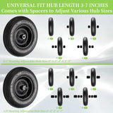 RRQ 4.80/4.00-8 Tire and Wheel, 16" Pneumatic Wheelbarrow Tires, 2 Pack