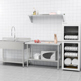 STABLEINK NSF Stainless Steel Prep & Work Table 36x24 Inches, Heavy Duty Metal Table with Backsplash and Undershelf for Commercial Kitchen, Restaurant, Home, Laundry Room and Garage
