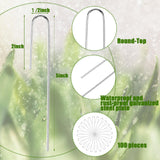 100Pcs Irrigation Drip Tubing Landscape Staples 5 Inch Garden Stakes
