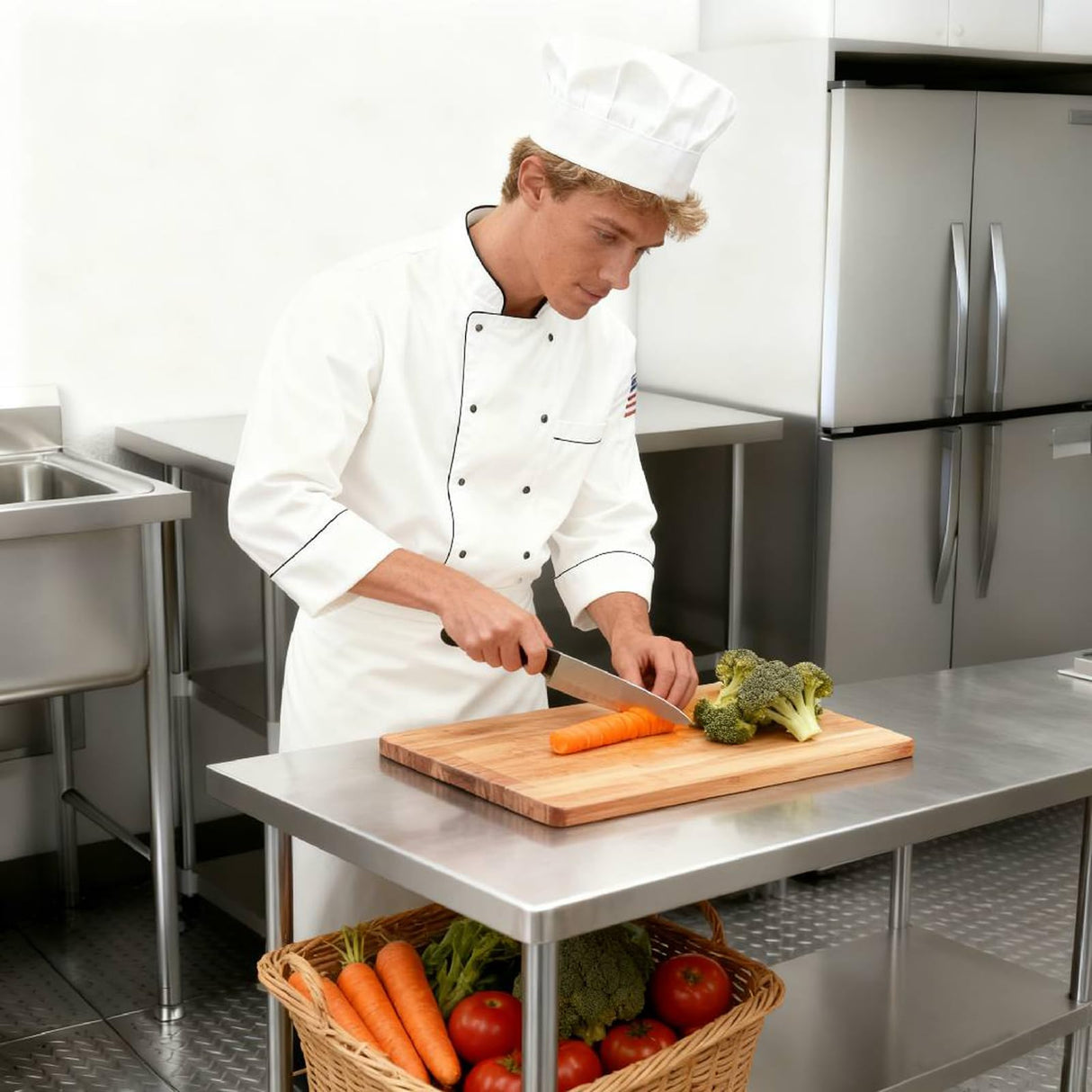 Okeyolive Stainless Steel Work Table 18 x 72 Inch, NSF Commercial Prep Table with Undershelf, Heavy Duty Food Prep Workstation