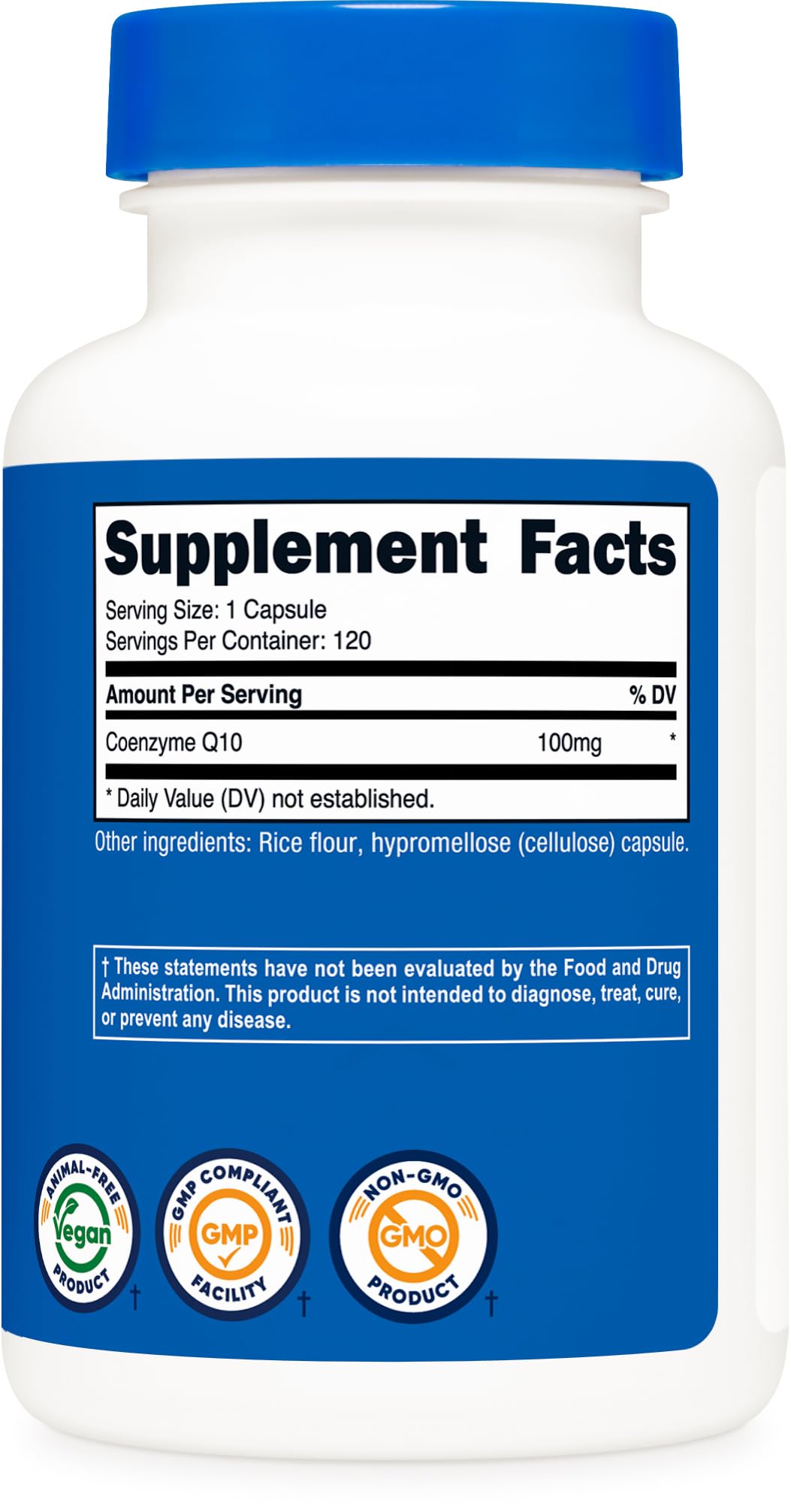 Nutricost CoQ10 100mg, 120 Vegetarian Capsules, 120 Servings - High Absorption, Vegetarian, Non-GMO, Coenzyme Q10 (Pack of 2)