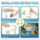 Almirantra Over The Table Rod Stand with Clamps, Adjustable 29"-44" Tall 46"-98" Length, Table Arch Stand for Wedding Birthday Party Anniversary Halloween Christmas Decoration Supplies(Gold)