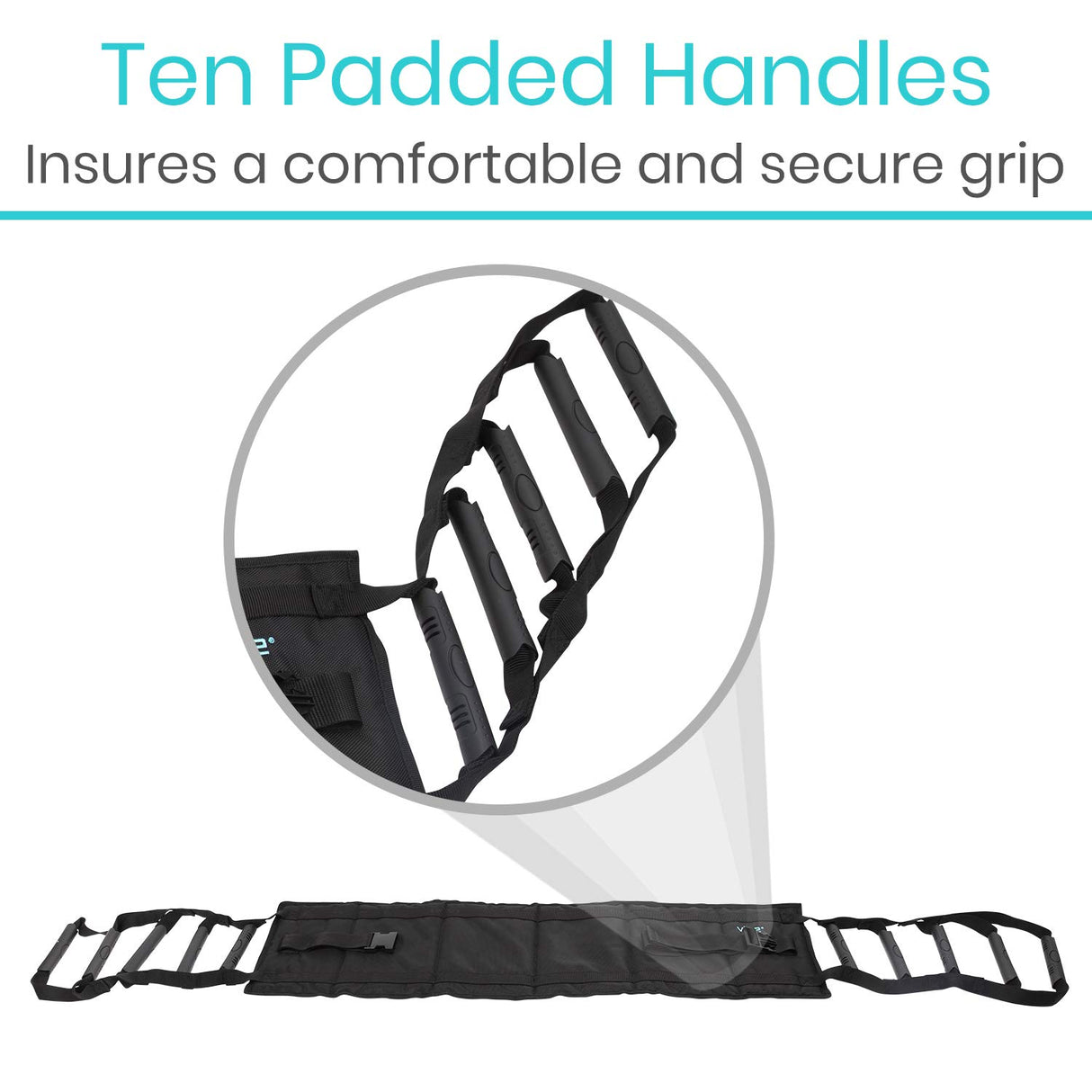 Vive Transfer Sling - Padded Assist Gait Belt - Heavy Duty Patient Lift with Straps - Mobility Standing and Lifting Aid for Disabled, Elderly, Seniors, Injured - Safely Move from Bed and Wheelchair