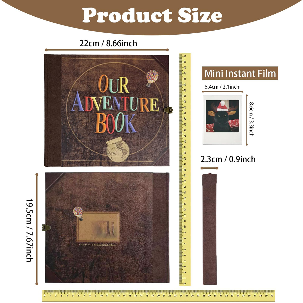 AIPASA Our Adventure Book Scrapbook Photo Album, Personalized Gifts 8.9*7.7