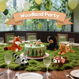 MaoGoLan 8 inch Soft Woodland Animal Toys Stuffed Animals Bulk for Kids - Grizzly Bear Deer Fox Raccoon Red Panda Forest Plushies Set for Girls Theme Party Favors Decorations Gifts Christmas